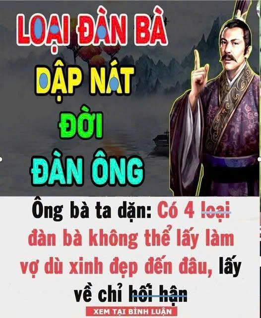 Có 4 loại đàn bà không thể lấy làm vợ dù xinh đẹp đến đâu, lấy về chỉ hối hận